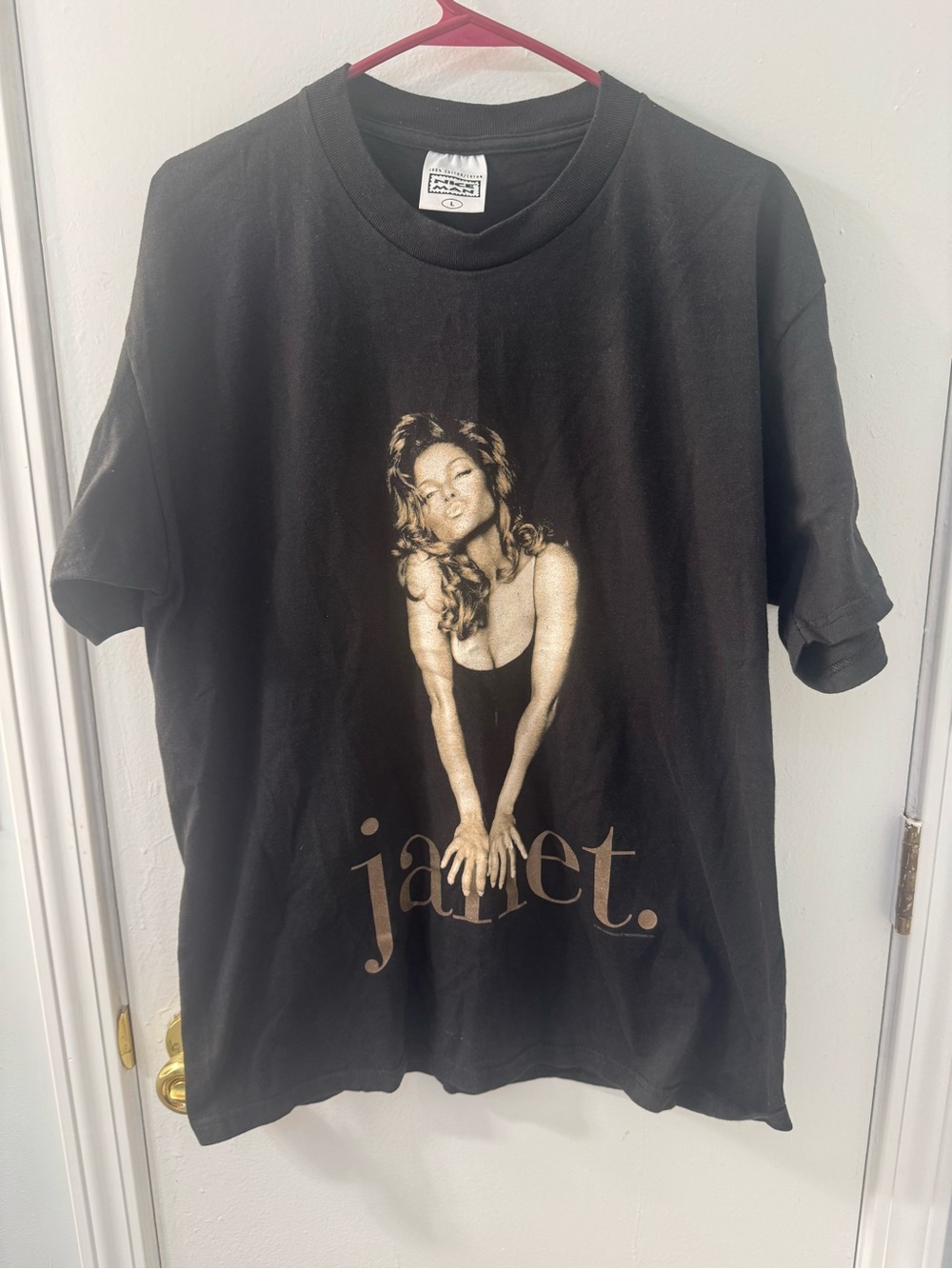Vintage 93’ Janet Jackson Tour Graphic Tee - Black with Gold Print